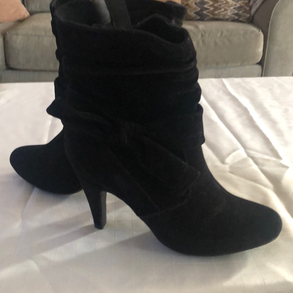 Black suade boots